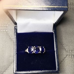 Sapphire and Diamond Trilogy Ring